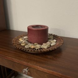 Large Candle And Holder