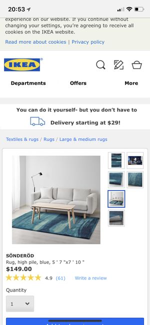 Ikea 003 458 46 Sonderod Rug High Pile Blue Amazon Ca Home Kitchen