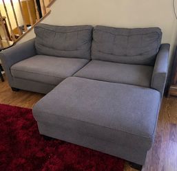 FREE DELIVERY Gray Sectional Sofa w/ Storage Ottoman —Great Condition!