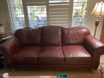 2 full real leather Sofas Armchair,  ottoman