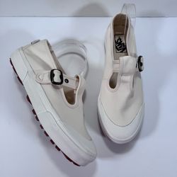 Vans Style 93 Off White Cream Canvas Mary Jane Sneakers Women Size 9.5