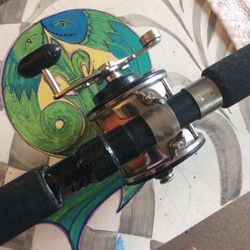 Penn Baymaster, rod-real combo. 6’long. New never used, boat fishing rod. Medium 15-30lbs