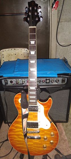 Samick Avion 3 Les Paul style guitar And 75 Watt Modeling Peavey Vypyr Amplifier 