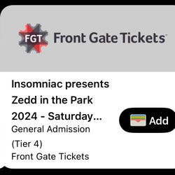 2 Tickets For Zedd Saturday 9/7 