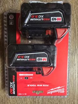 Milwaukee
Battery Pack 3.0Ah (2-Pack) M18