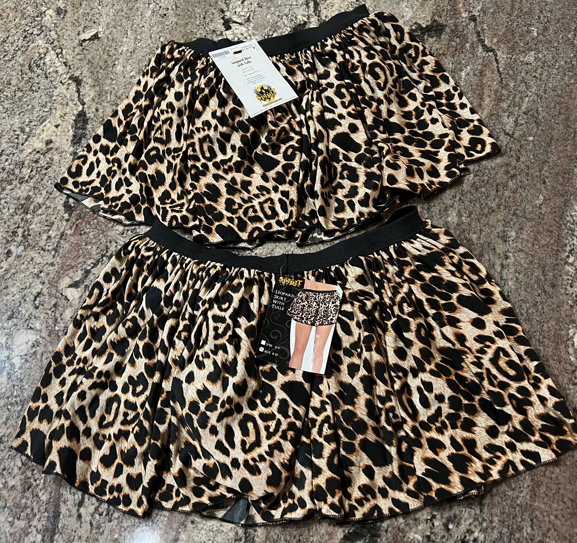 NEW Leopard Mini Skirt With Tulle Adult Women’s Size Medium/Large 8–10 two available $12 each or both for $20 Halloween