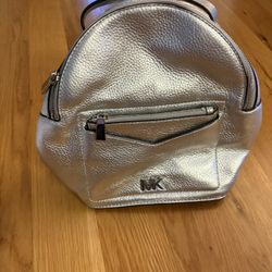 Michael Kors Silver Backpack 