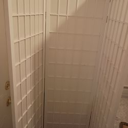 White 3-panel shoji screen room divider