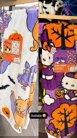 Hello kitty Halloween blanket / Winnie the Pooh Halloween blanket