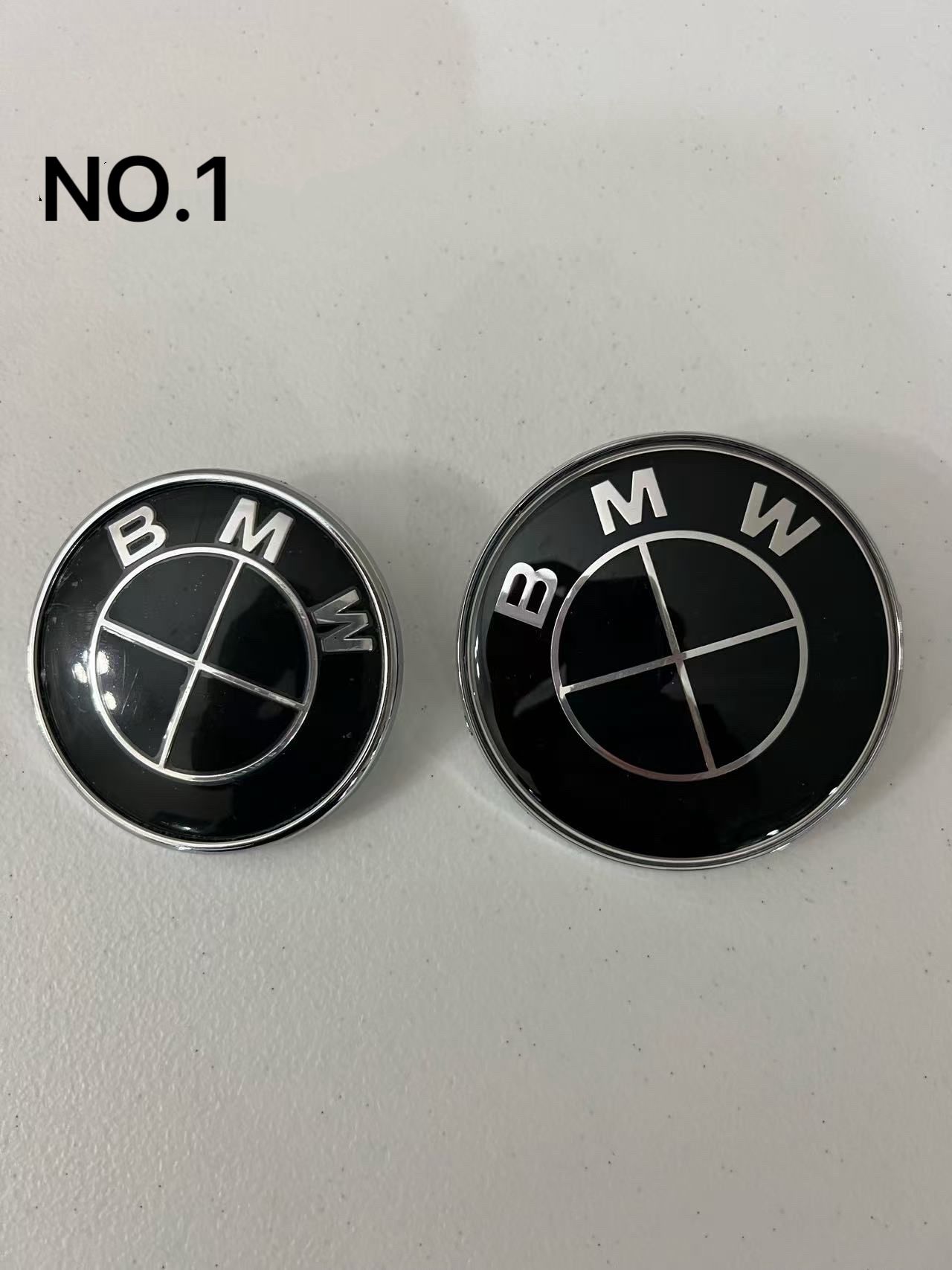 2PCS Front Hood Rear Trunk BMW LOGO Badge Emblem (82mm & 74mm) BM 82 74 YB/JN