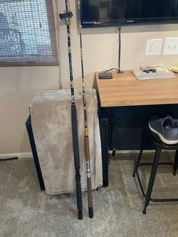 2 fishing rods 1 saber strokerge  1 Orange County rod trolling rod
