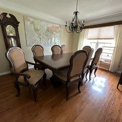 Rectangular Dining Table With 8 Matching Chairs