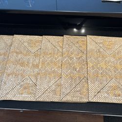 Woven Wicker Heavy Placemats/Hot-pads, excellent , lot of 5, 18”X12”X1/4”.
