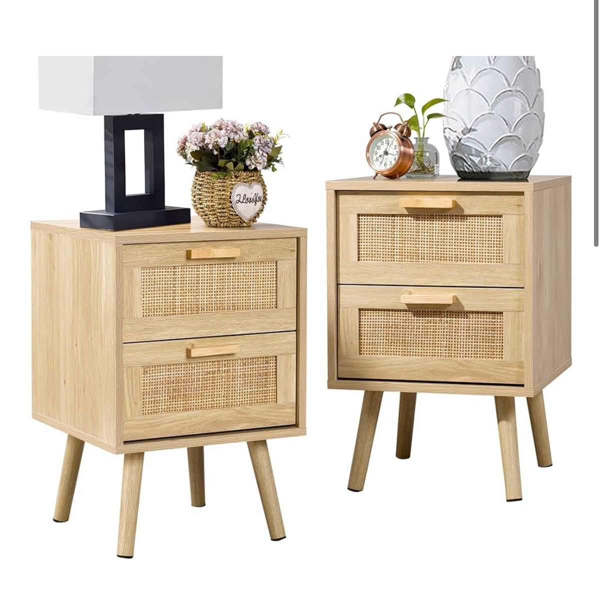 Assembled finnhomy Natural Wood Sidetables