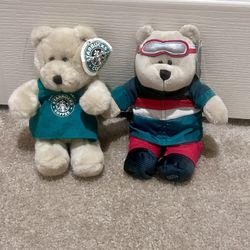 Starbucks Set Of Two Bear Plush 