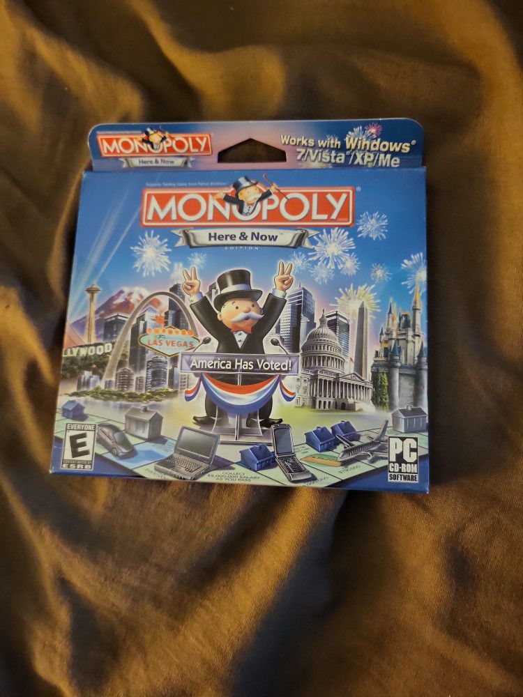 Monopoly PC CD-ROM Computer Software Game work with Windows  7/vista/XP/ME