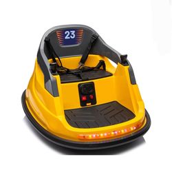 Outfunny 6V Bumper Car for Kids, Ride on Toys Bumper Car for Toddlers with Remote & Music - Yellow