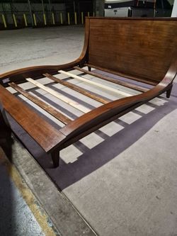 Solid wood King bed frame and 2 side tables