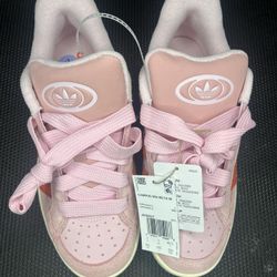 Women’s 8.5 Pink/white Leather and Suede Adidas Campus 