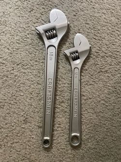 Craftsman USA Adjustable Wrench Set - 12” & 15” - $60