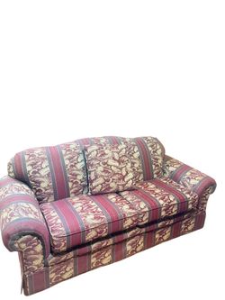 Elegant Burgundy & Gold Traditional Sofa Classic Floral Luxury Couch OBO