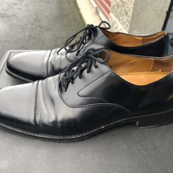 Cole Haan CO8073 Men's Black Leather Cape Toe Dress Shoes Size 10M