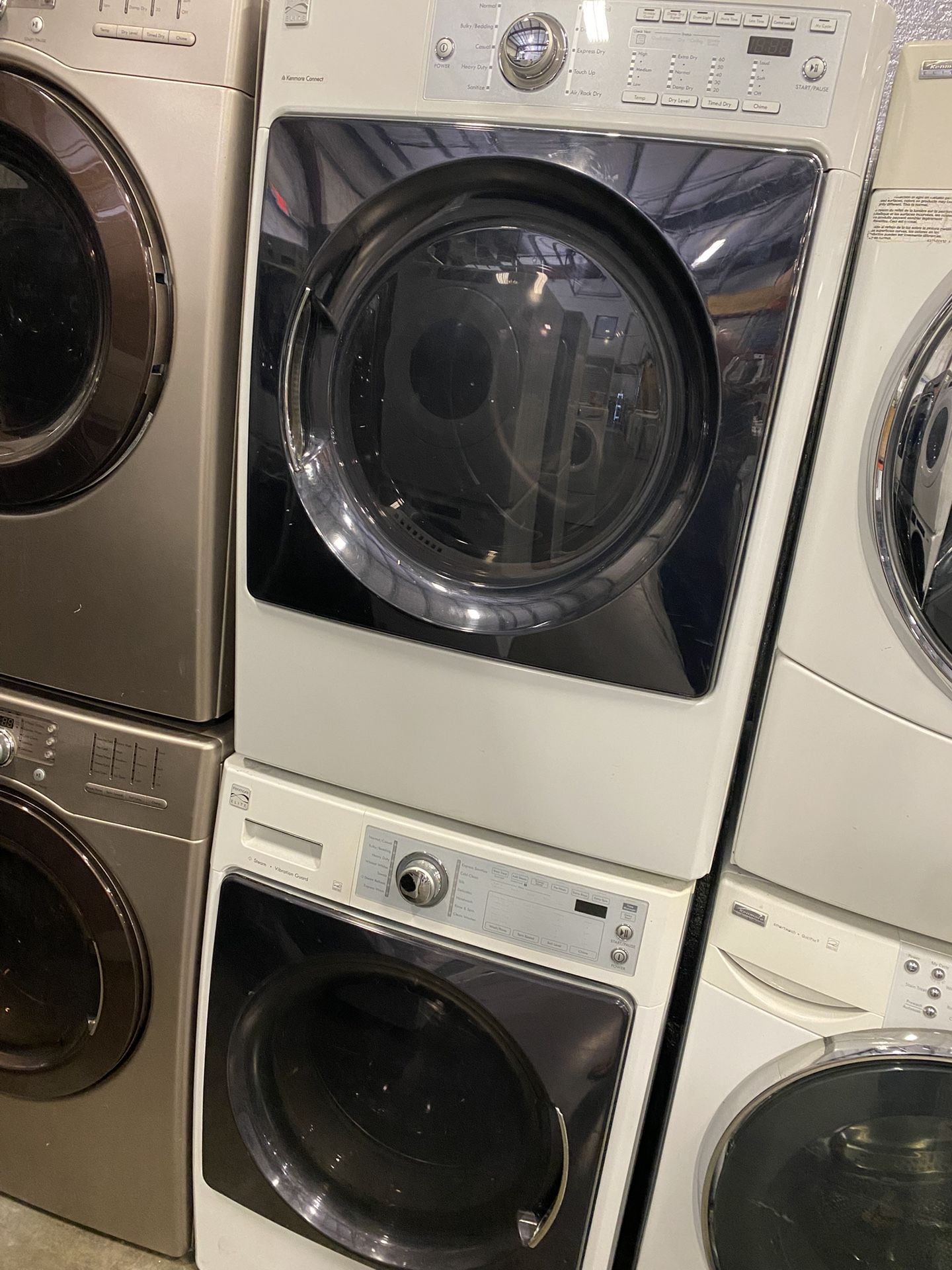 KENMORE ELITE WASHER AND DRYER ELECTRIC XL SET WARRANTY ATTACHMENTS DELIVERY