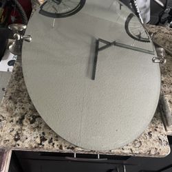 Bathroom Granite Cabinet With Sink And Faucet  Oval Mirrors 