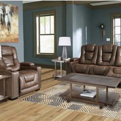 Genuine Leather Couch & Chair 