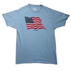 Y2K Columbia PFG American Flag T Shirt