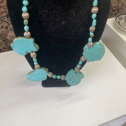 Vintage Turquoise Statement Necklace 