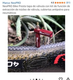 NeoPRO Bike Presta tapa de válvula con kit de función de extracción de núcleo de válvula, cubiertas antipolvo para neumáticos