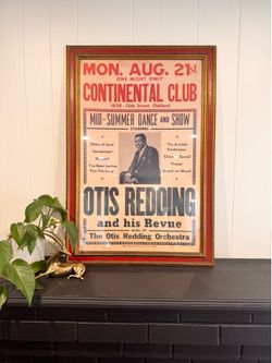 Vintage Style Otis Redding Concert Poster Framed Continental Club Oakland Wall Art
