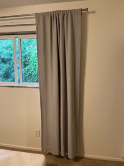 Target Threshold Blackout Curtains (Gray 50x84, 2pk) & Brushed Nickel Rod Se