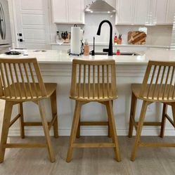 3 wooden stools 