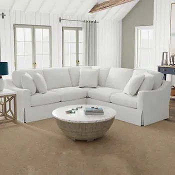 New White Slipcover Sectional Sofa