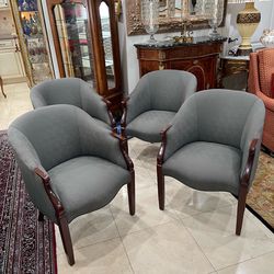 Stylish Mid Century English Lounge Accent Chairs Set of Four🌷