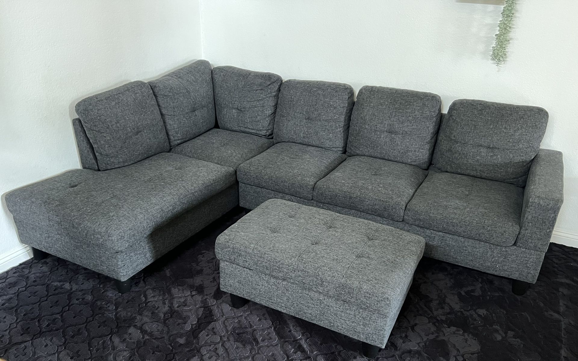 Gray L Couch 