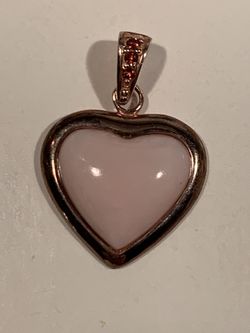 Beautiful Pink Peruvian Opal Pendant. With Genuine Ruby Accents. New. 