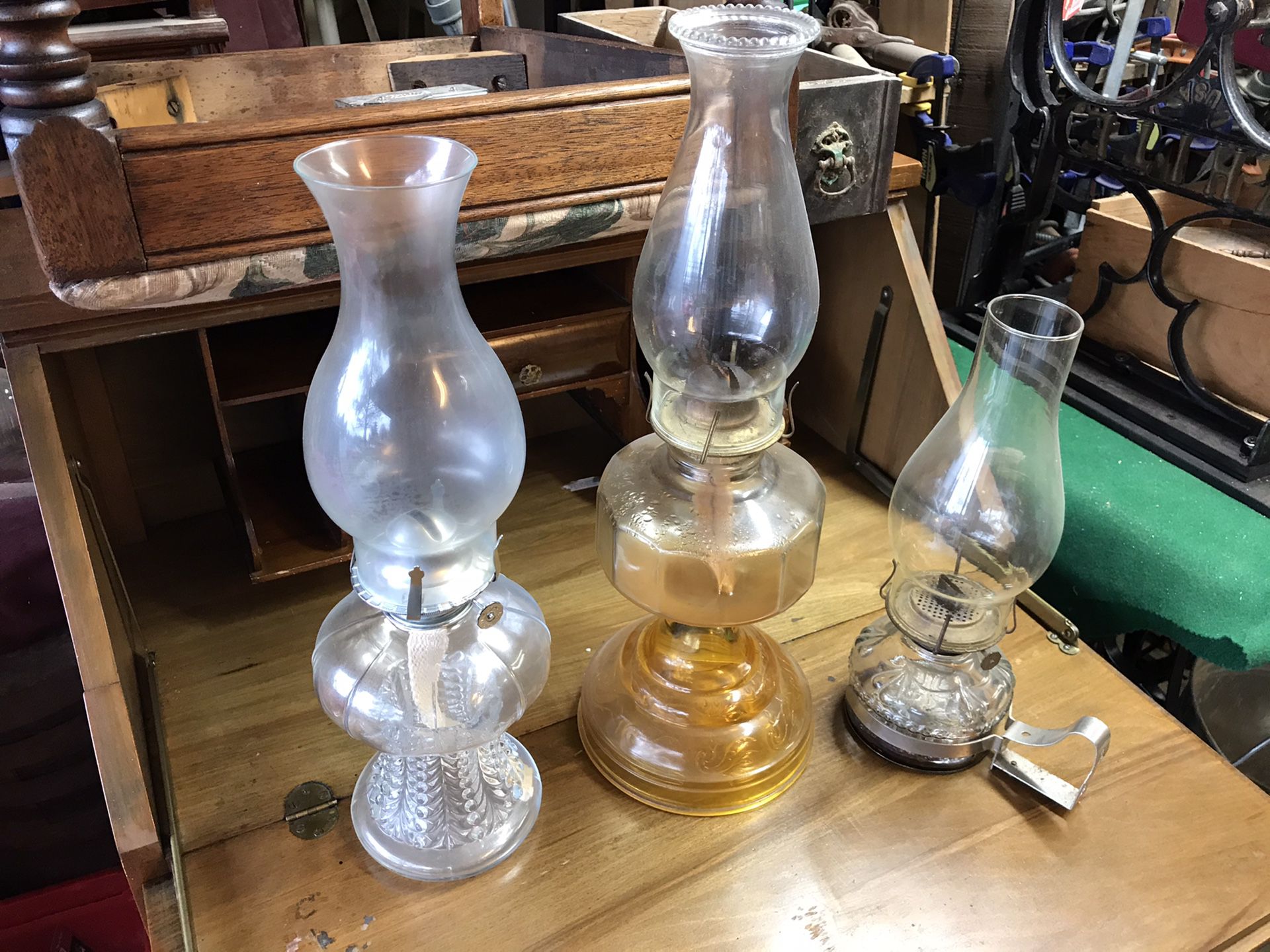 Antique oil lamps ($20 each)