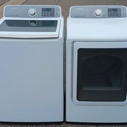 Samsung High Efficiency Top Load Washer & Gas Dryer Set