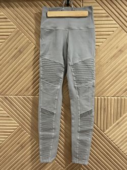 Alo Yoga High Waist Moto Leggings Womens Size Small Athleisure Gray $25 OBO