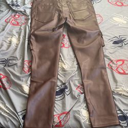 2 pairs of leather jeans