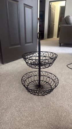 Two tiered fruit or snack basket