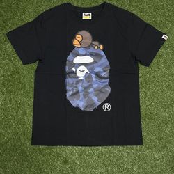 Blue Baby Monkey Bape Head Tee