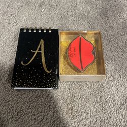 notepad and small mirror