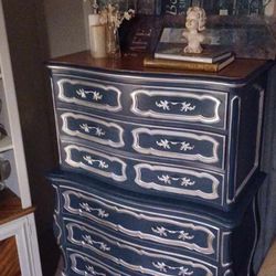 Shabby Chic Tall Chest Of 6 Drawers (Vintage) 