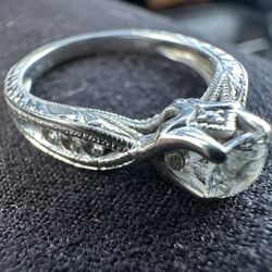 Wedding Ring 14K White Gold Engagement Ring 