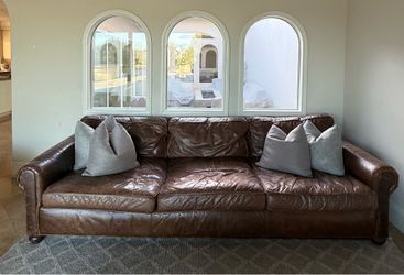 Restoration Hardware Lancaster Leather Sofa – 114” | 3-Seat