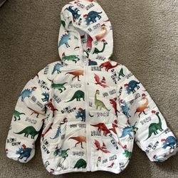 Brand New PatPat Zip Up Toddler Jacket Cartoon Dinosaur Winter Long Sleeve Hooded Fall Coat (Size 4Y to 5Y)